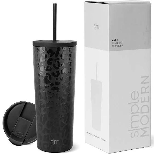 Simple Modern Insulated Tumbler With Lid and Straw | Iced Coffee Cup Reusable Stainless Steel Water Bottle Travel Mug | Gifts For Women Men Her Him