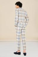 Single Breasted Check Skinny Suit Jacket
