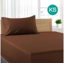 Single Size Light Pink Color Poly Cotton Fitted Sheet + Pillowcase