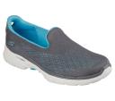 Skechers Go Walk 6 Cosmic Force Charcoal Aqua, Charcoal Aqua / US 8 / Synthetic