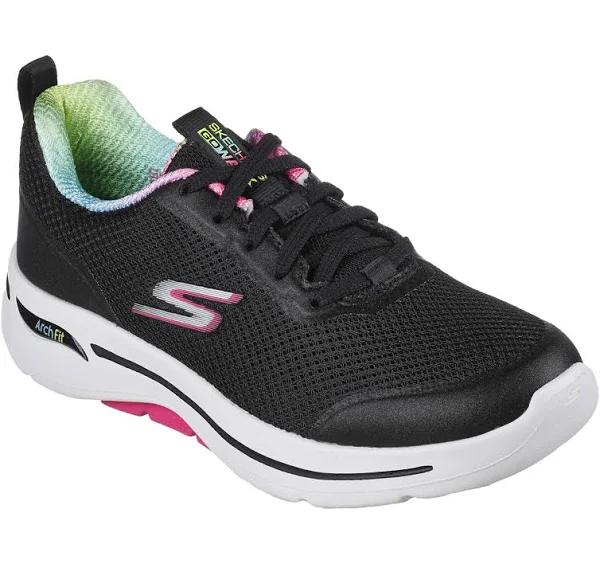 Skechers Go Walk Arch Fit Black Hot Pink Sneakers Black Hot Pink Womens Sneakers Sport Walking Shoes