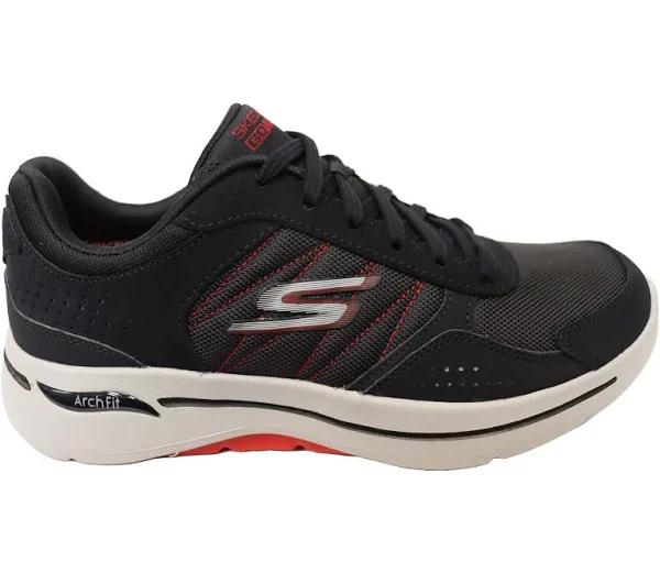 Skechers Mens Gowalk Arch Fit Security Comfortable Shoes - Black/Red - 11 US or 29 cm