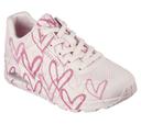 Skechers Uno Light Pink Hearts Sneakers Light Pink Womens Sneakers Casuals Shoes