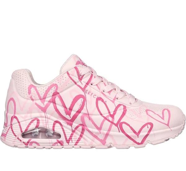 Skechers Womens Spread The Love Lace Up Memory Foam Shoes - Pink - 8.5 US or 25.5 CMS