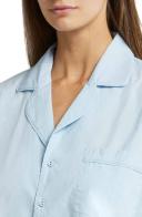 Skims Blue Poplin Sleep Cotton Button Up Dress