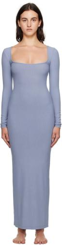 SKIMS Blue Soft Lounge Long Sleeve Maxi Dress