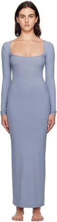 SKIMS Blue Soft Lounge Long Sleeve Maxi Dress