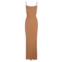 Skims Tan Soft Lounge Slip Dress