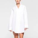 Skims White Poplin Sleep Cotton Button Up Dress