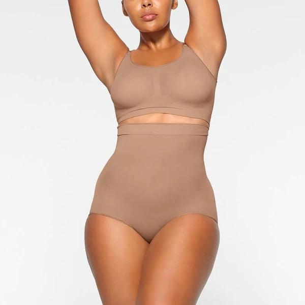 SKIMS Women's High-Waisted Brief | Sienna | Medium Neutral | Everyday Sculpt | 2XS | 2X-Small