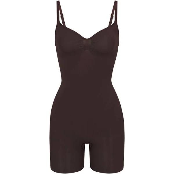 SKIMS Women's Mid Thigh Bodysuit | Espresso | Deep Neutral | Seamless Sculpt | 2XS | 2X-Small