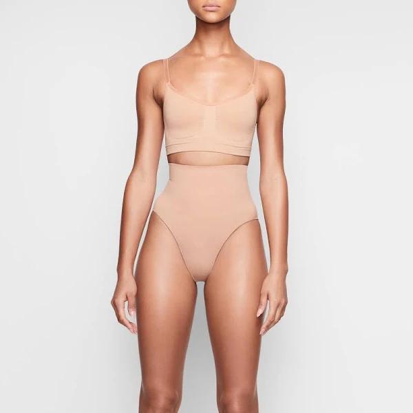 Skims Womens Ochre Sculpting Scoop-Neck Stretch-woven Bra L/XL