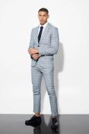 Skinny Black Check Suit Trousers