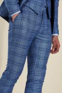 Skinny Blue Check Suit Trousers