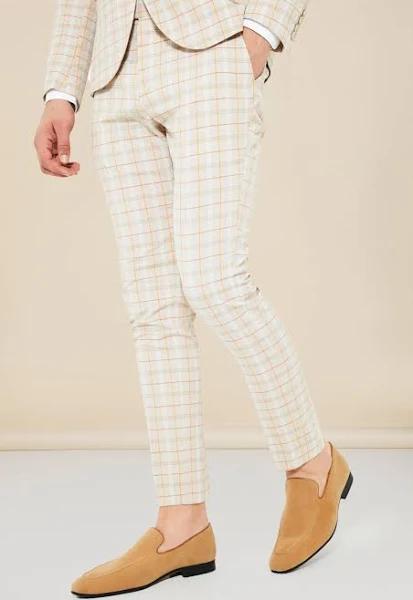 Skinny Check Seersucker Suit Trousers