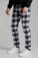 Skinny Elasticated Check Trouser