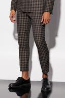 Skinny Fit Dogtooth Crop Suit Trousers
