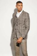 Skinny Single Breasted Check Suit Jacket