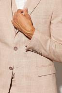 Skinny Single Breasted Check Suit Jacket