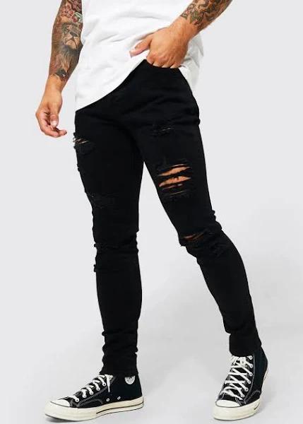 Skinny Stretch All Over Rip Jeans