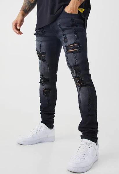 Skinny Stretch All Over Rip Stacked Jeans