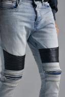 Skinny Stretch Biker Zip Detail Jeans