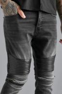 Skinny Stretch Biker Zip Detail Jeans