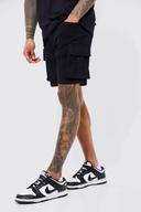 Skinny Stretch Denim Cargo Shorts