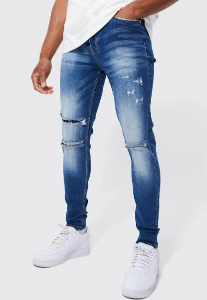 Skinny Stretch Distressed Ripped Jeans