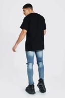 Skinny Stretch Exploded Knee Ripped Jeans