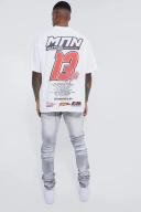 Skinny Stretch Heavy Bleached Ripped Jean