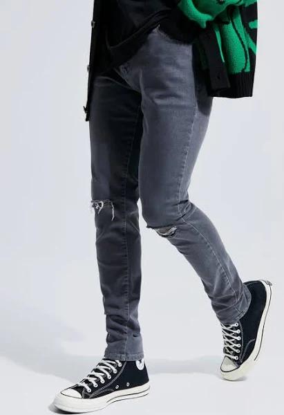 Skinny Stretch Jeans With Slash Knee