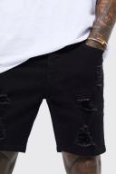 Skinny Stretch Multi Rip Denim Shorts