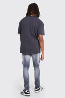 Skinny Stretch PU Rip & Repair Jeans