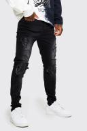 Skinny Stretch Rip & Repair Biker Jeans