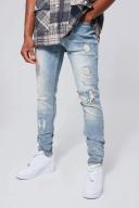 Skinny Stretch Rip & Repair Bleach Splat Jean