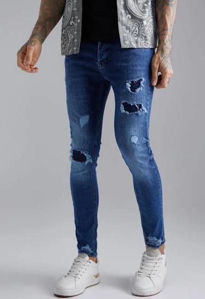 Skinny Stretch Rip & Repair Distressed Jeans