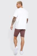 Skinny Stretch Ripped Overdye Denim Shorts