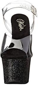 SKY-308MG Clear/Black Platform Sandal 5