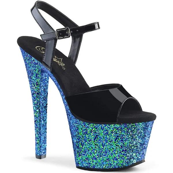 SKY-309LG Black Pat/Blue Multi Glitter US 8