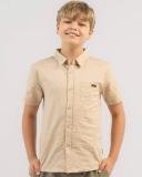 Skylark Boys' Hemp Short Sleeve Shirt in Natural | Size 12