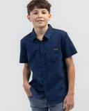 Skylark Boys' Hemp Short Sleeve Shirt in Navy | Size 12