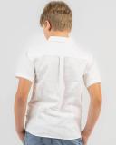 Skylark Boys' Hemp Short Sleeve Shirt in White | Size 16