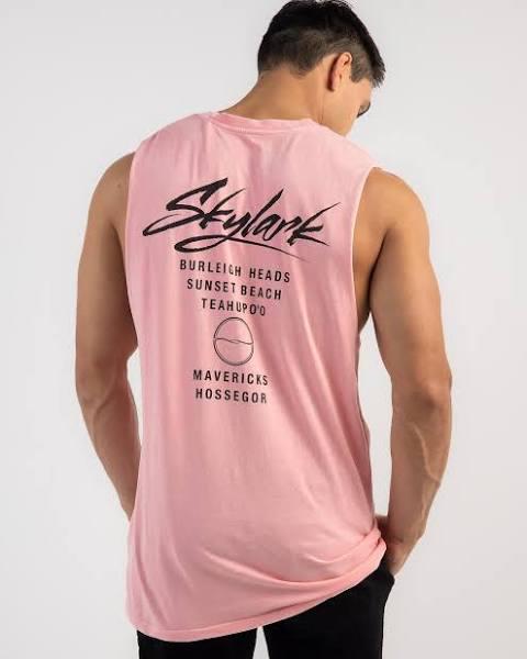 Skylark Men's Journeys Muscle Tank Top in Pink | Size Small