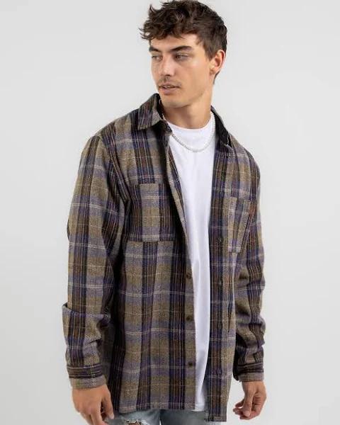 Skylark Men's Tweed Long Sleeve Flannel Shirt | Size Medium