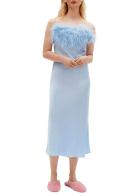 Sleeper Boheme Feather Nightgown Blue