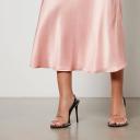 Sleeper Boheme Feather-trimmed Satin Midi Dress - S