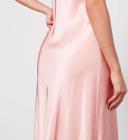 Sleeper Boheme Feather-trimmed Satin Midi Dress - S