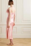 Sleeper Boheme Slip Dress With Feathers in Dust Pink