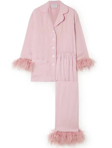 Sleeper Party Pajama Set With Double Feathers Pink